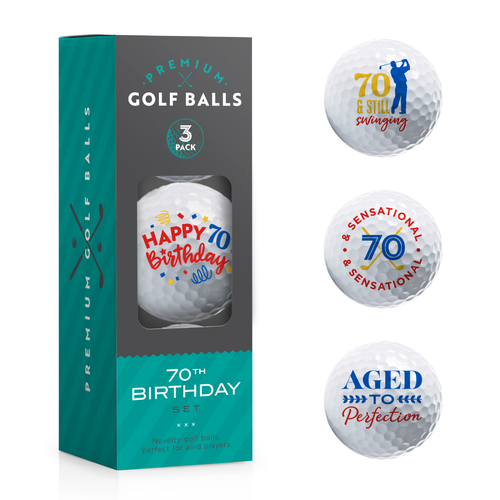 70th Happy Birthday Golf Balls